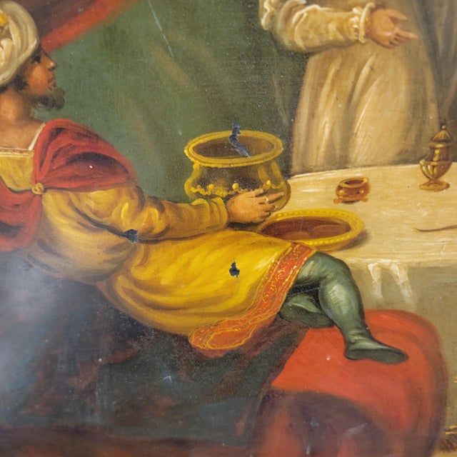 Victorian Toleware Narrative Tray attributed to H. Meeson For Sale - Image 4 of 11