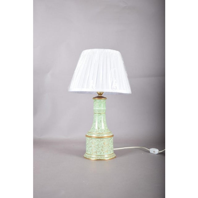 Ceramic Vintage Mint Green Porcelain Table Lamp, 1950s For Sale - Image 7 of 9