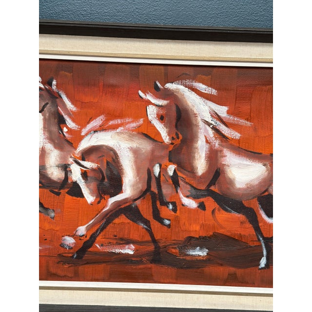 Scandinavian Artist, Trio Horses, 1960s, Oil on Canvas, Framed For Sale - Image 14 of 15