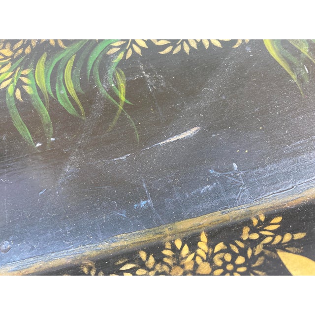 Antique Hand Painted Tole Serving Tray For Sale In New York - Image 6 of 12