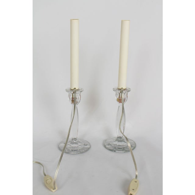 Custom Pair of Antique Glass Candlestick Table Lamps Chairish