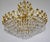Gold Brass & Lead Crystal Chandelier from Joska, 1970s For Sale - Image 8 of 16