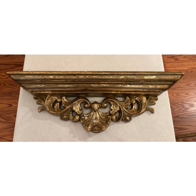 Rococo Vintage Rococo Revival Gold Leaf Wall Shelf For Sale - Image 3 of 12