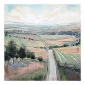 Following Dreams - Rural Landscape Mixed Media Painting on Canvas Original Artwork by Jodi Miller