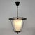 Black Metal and White Opaline Lantern with Brass, France, 1950s For Sale - Image 6 of 18