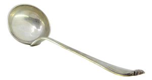 Silver Soup Ladle with Raised Edges
