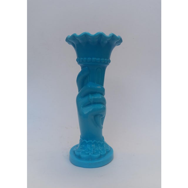 Modernist Opaline Glass Hand Vase, 1930s, in Flawless conditions. Designed 1920 to 1949