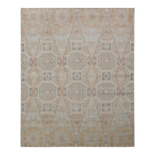 Rug & Kilim’s Kaleidoscope Rug in Cream and Blue , 5x8 For Sale
