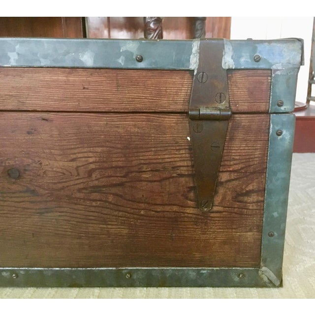 20th Century Painted Folk Art Style Carpenters Box Chest For Sale - Image 12 of 13