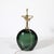 Modernist Handblown Smoked Viridian Green Murano Glass & Brass Table Lamps For Sale - Image 11 of 12