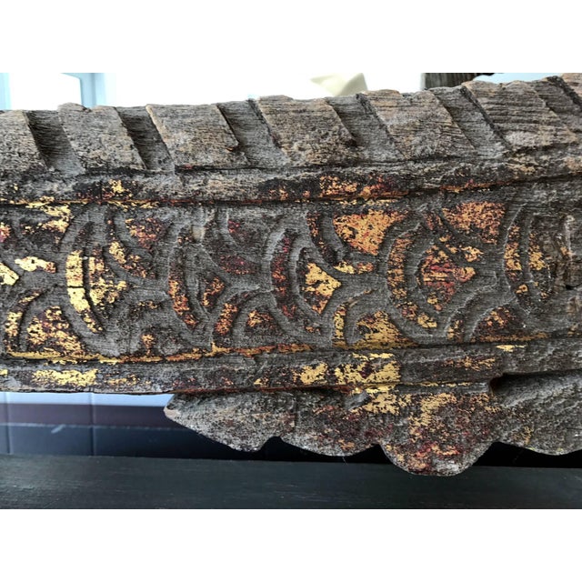 Brown Pari Antique Hong Bird Roof Carvings from Thailand For Sale - Image 8 of 10