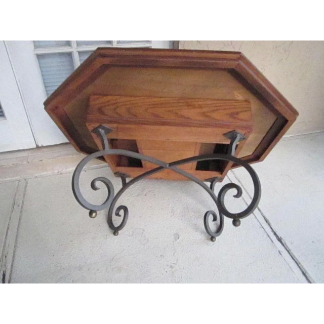 Coffee 1970s Vintage Octagonal Dark Color Wood Coffee Table With Storage Underneath For Sale - Image 8 of 12