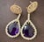 38 Carat Natural Amethyst & 9 Ct Diamond Cocktail Earring, 14 Karat Yellow Gold For Sale - Image 9 of 18