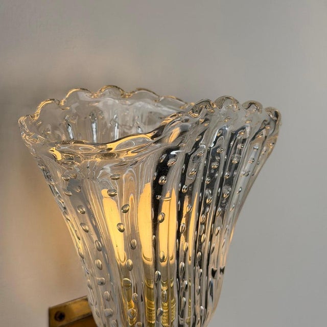 Bullicante Murano Glass Wall Sconces from Seguso, 1940s, Set of 2 For Sale - Image 13 of 18