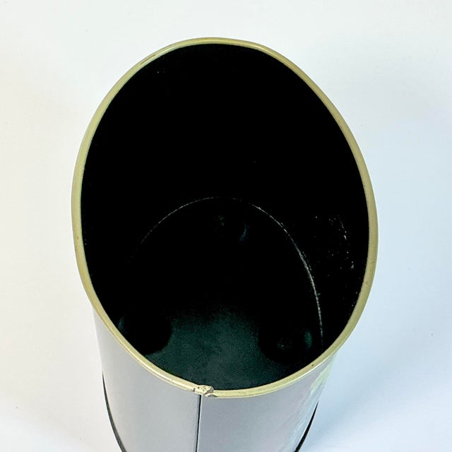 1970s Vintage Boho Chic Coastal Tole Neptune Undersea Motif Metal Planter For Sale - Image 4 of 12