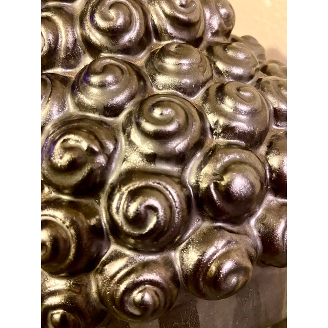 Extra Large Ceramic Buddha Head Sculpture Mounted on a Metal Stand For Sale - Image 10 of 12