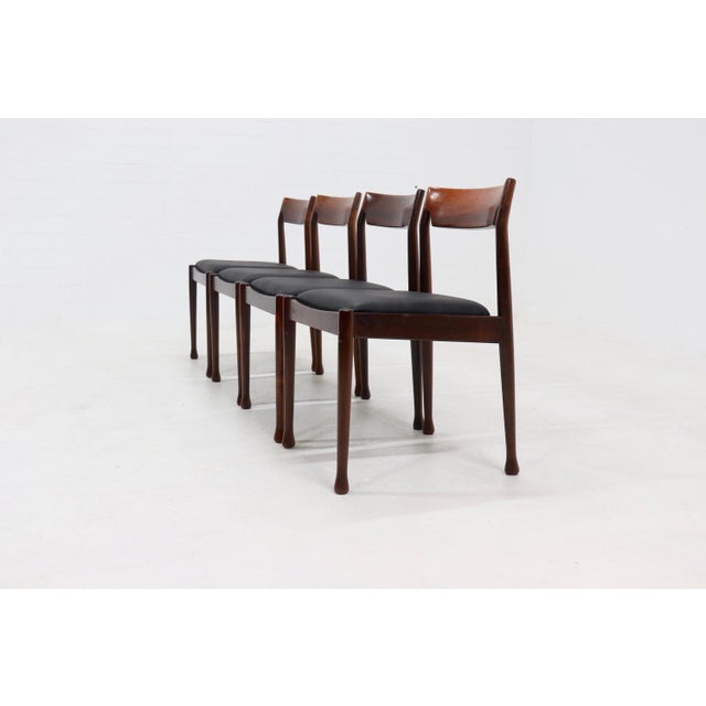 Brown Vintage Danish Rosewood Dining Chairs, 1960s, Set of 4 For Sale - Image 8 of 15