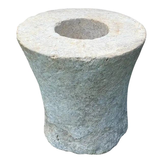 Hand-Crafted Limestone Mortar From Java, Indonesia, C. 1950 For Sale