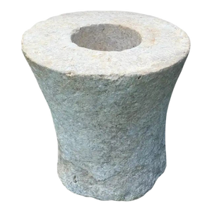 Hand-Crafted Limestone Mortar From Java, Indonesia, C. 1950