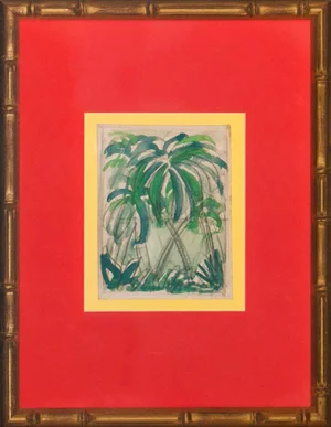 1950s "Grove of Palms" Watercolor