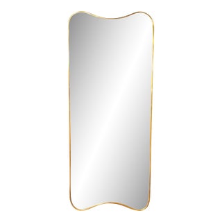 Italian Shaped Brass Mirror For Sale