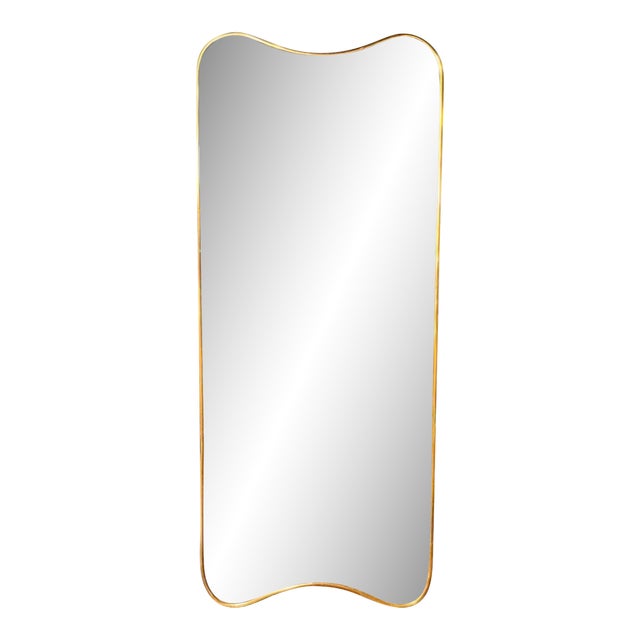Italian Shaped Brass Mirror For Sale