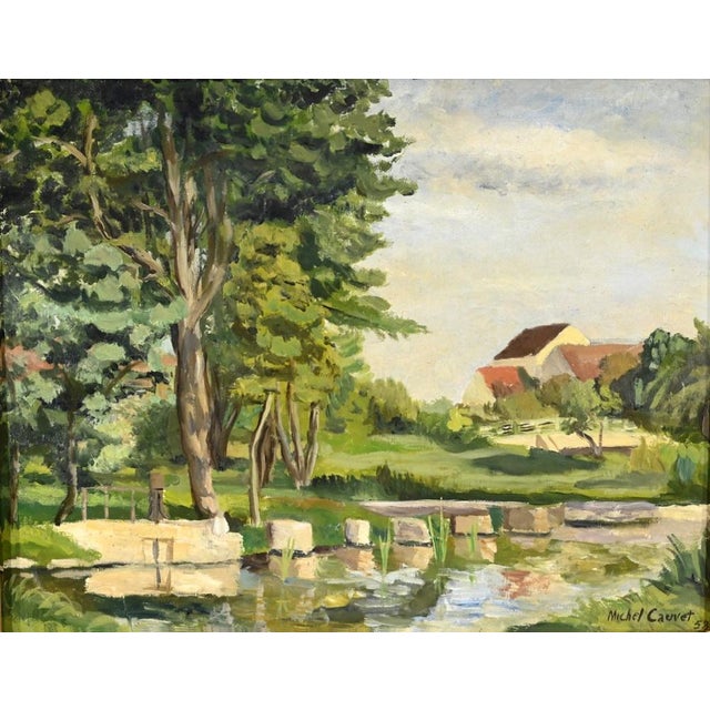 Michel Cauvet, Landscape, 1958, Gouache, Framed For Sale - Image 4 of 17