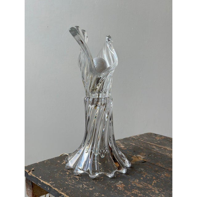Vintage Art Vannes French Blown Crystal Table Lamp, Circa 1970s For Sale - Image 10 of 12