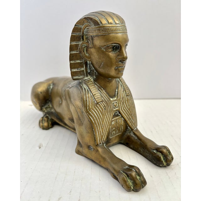 Antique French Egyptian Revival Bronze Figure of a Sphinx For Sale - Image 4 of 12