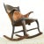 Traditional Antique Late 19th Century Solid Wood Empire Style Mahogany Rocking Chair With Rich Patina For Sale - Image 3 of 12