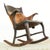 Traditional Late 19th Century Antique Solid Wood Empire Style Mahogany Rocking Chair With Rich Patina For Sale - Image 3 of 12