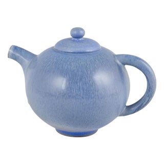 Vintage Stoneware Teapot with Blue Glaze by Berndt Friberg, 1951 For Sale