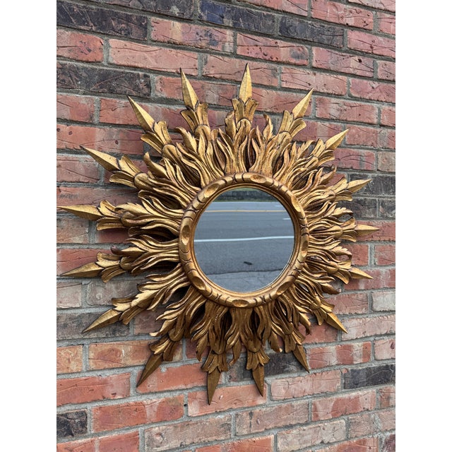Vintage French Sunburst Mirror For Sale - Image 10 of 11