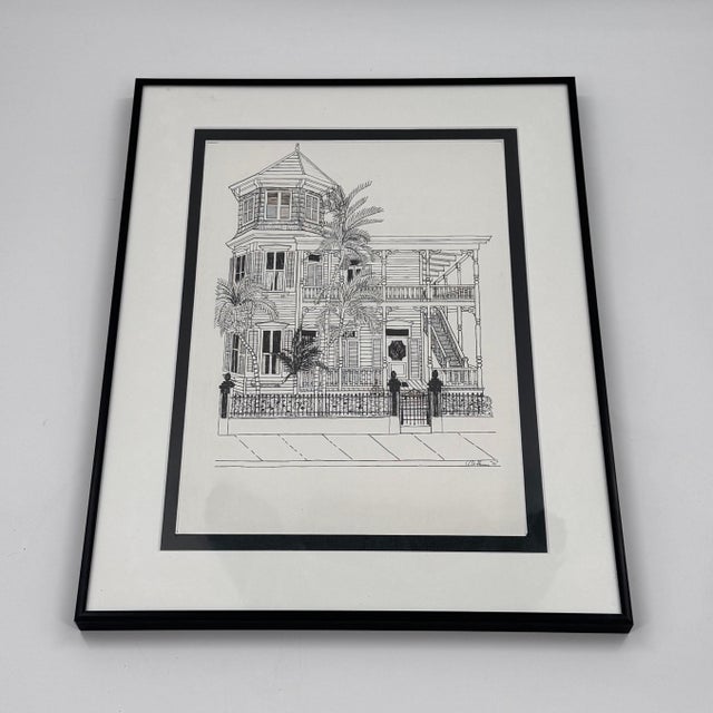 Drawing/Sketching Materials The Artist House, Key West Original Pen & Ink Drawing Signed 2001 For Sale - Image 7 of 12