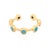 Minimalist Turquoise Stone & Gold Stackable Adjustable Ring, Size 4 For Sale In Miami - Image 6 of 6