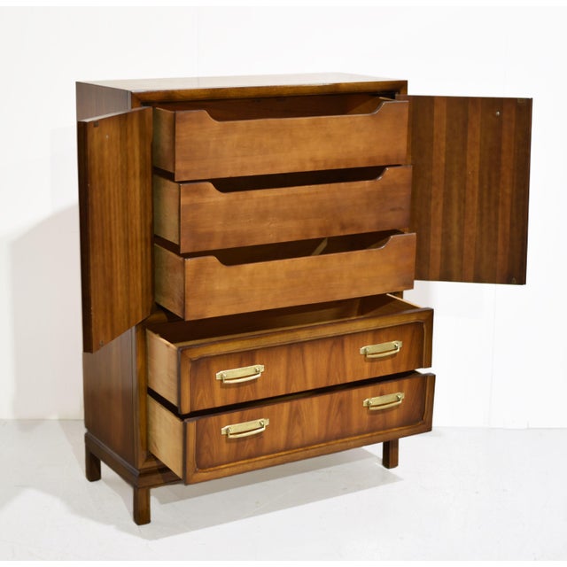1970s 1970s Campaign Style Highboy by Henry M. Goodman Furniture For Sale - Image 5 of 15
