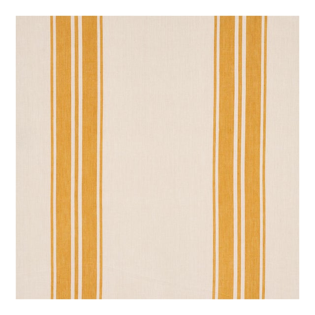 Sample - Schumacher x Mark D. Sikes Brentwood Stripe Fabric in Yellow For Sale