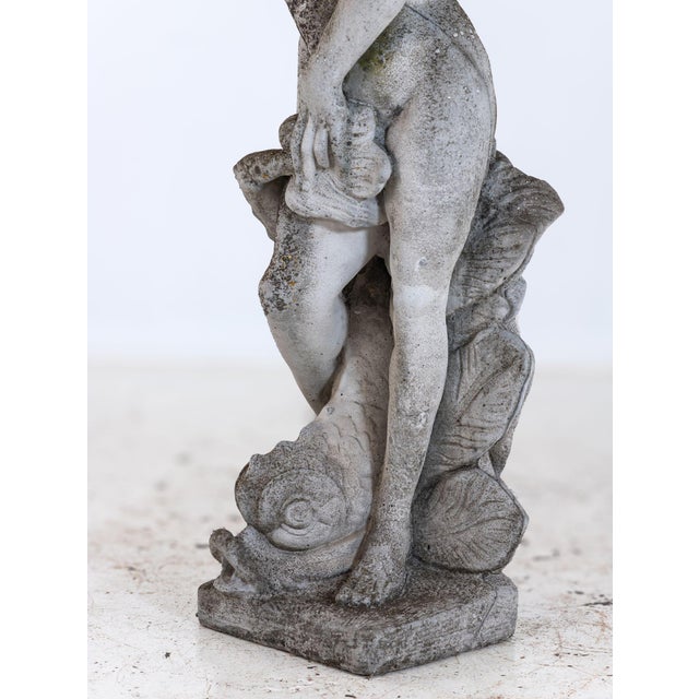 Limestone Garden Figure of Standing Neptune or Poseidon, Denmark Circa 1930–50 For Sale - Image 11 of 11