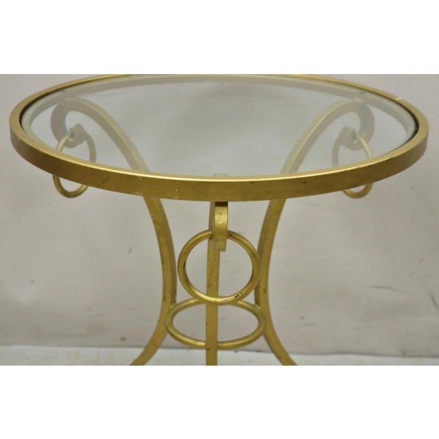 Late 20th Century Italian Neoclassical Style Gold Hoof Foot Round Occasional Side Table For Sale - Image 4 of 12