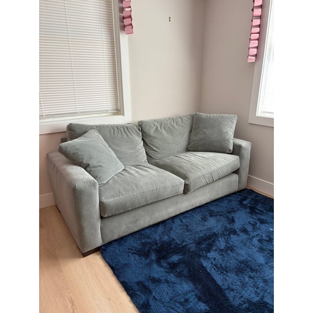 80" Room & Board Clemens sofa in the color Haze, a subtle and pretty greenish-blue. The material (called Vick on the...