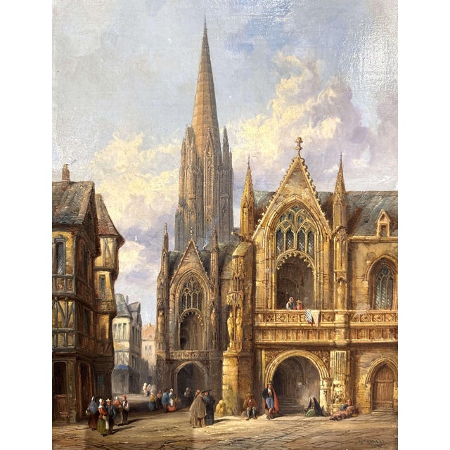 Wood Pair 19th Century European Townscape Oil Paintings by H. Schafer For Sale - Image 7 of 15