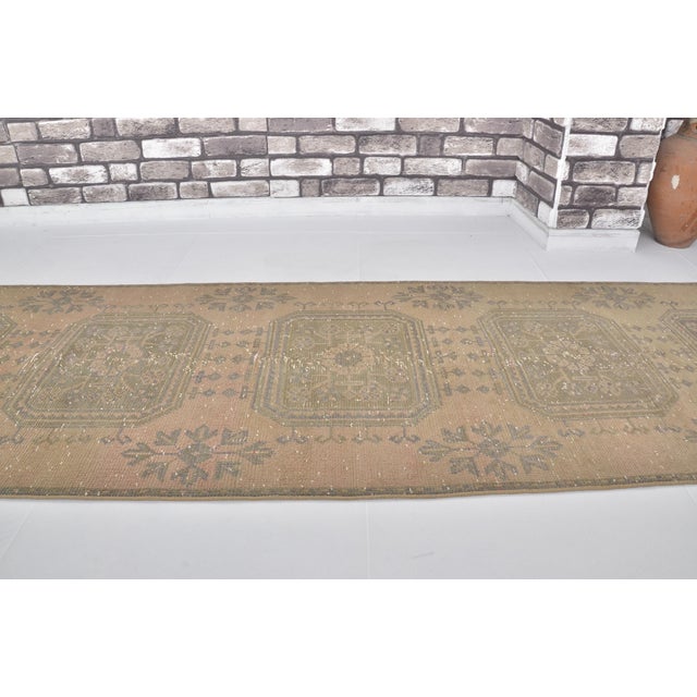 Vintage Anatolian Wool Hallway Carpet For Sale - Image 4 of 9