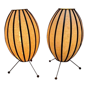1950s Custom Ball Tripod Table Lamp Pair Style Nelson