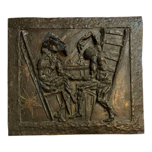 Unknown, Large Bronze Bas Relief Danse Macabre Expressionist Sculpture Totentantz
