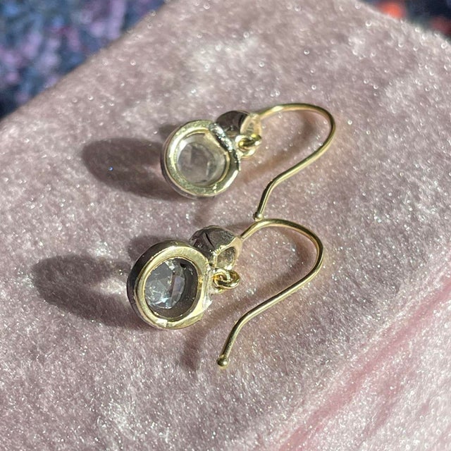 Georgian Rose Cut Diamond Earrings, C. 1830 For Sale In Madison - Image 6 of 8