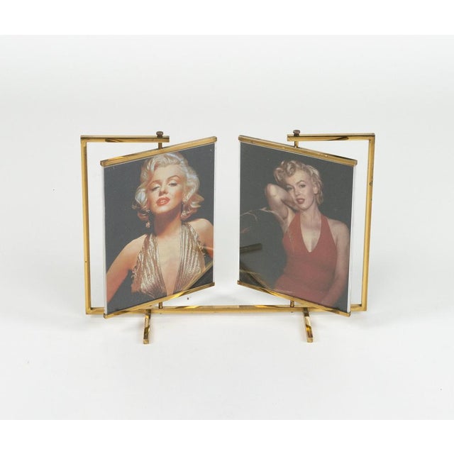 Mid-Century Modern Brass and Acrylic Swivel Picture Frame, 1950s For Sale - Image 4 of 18