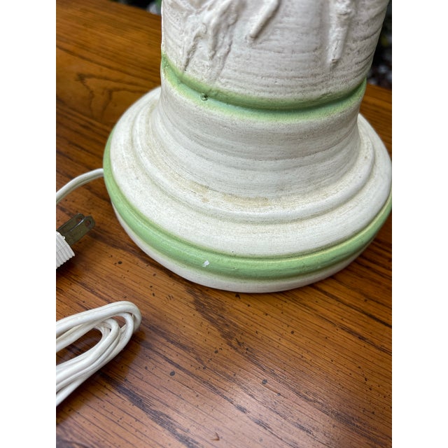 Vintage Faux Bamboo Plaster Lamps in Ivory & Celadon for Sarasota Lamp Co – Pair For Sale - Image 10 of 12
