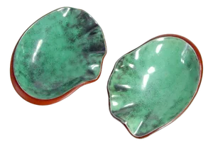 Mid-Century Minimalist Wormser Terra-Sigillata Pottery Dishes, Germany, 1970s, Set of 2