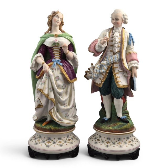 Letu and Mauger, Biscuit Porcelain Figures, 1860s, Ceramic, Set of 2 For Sale - Image 17 of 17