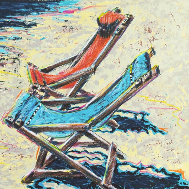 'Chairs on the Bay' by Margie Dickson, 1990; California Woman Artist For Sale In Monterey, CA - Image 6 of 12